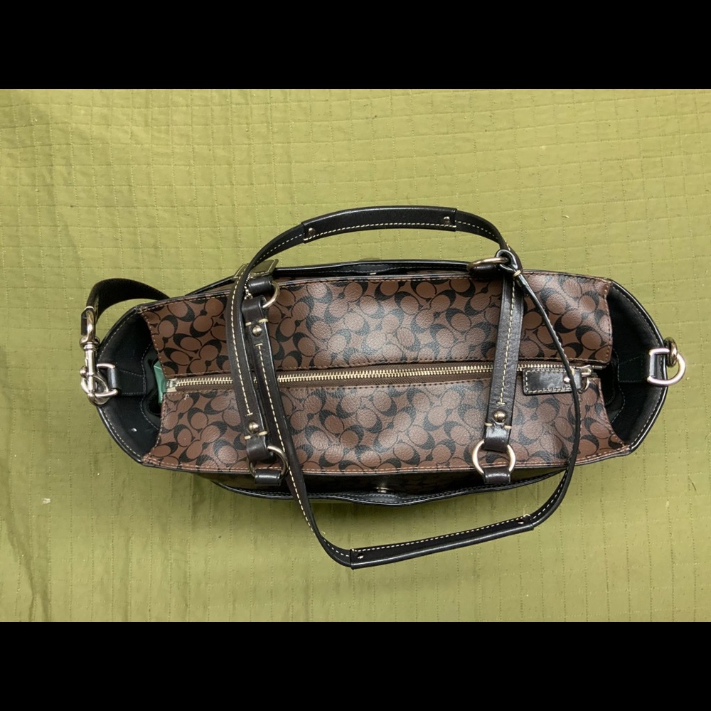 Coach Brown Chelsea Heritage Stripe Diaper Bag - Picture 2 of 15